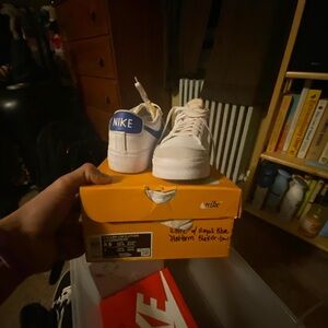 Nike Kids White and Blue Sneakers